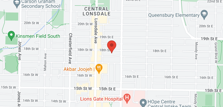 map of 307 141 E 18TH STREET